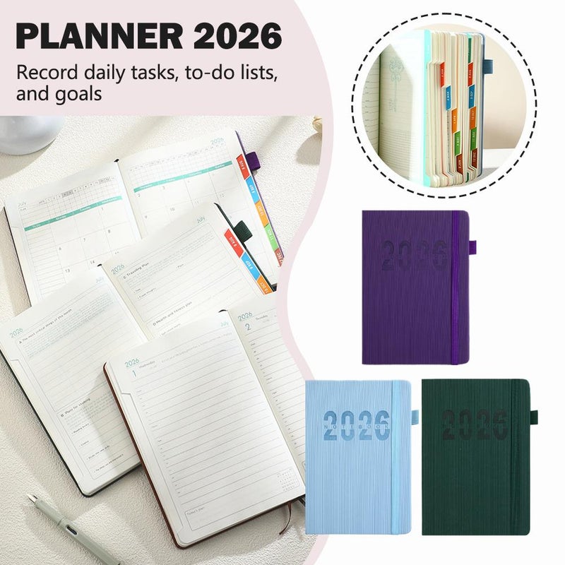 2026 Planner -  January - December 2026, Weekly & Monthly Spreads, 2026-Calendar Planner, A5 Hardcover Academic Calendar with Date for School & Office Schedule (Blue) - Image 3